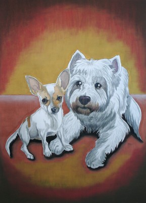 Chihuahua und West-Highland-Terrier